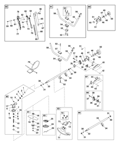 Shaft Group Diagram and Parts List for SP43 1697287-A Briggs and Stratton Brush Cutter